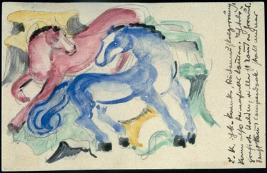 Red and Blue Horses