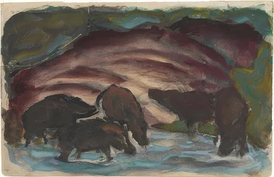 Wild Boars at the Water. 1910-11