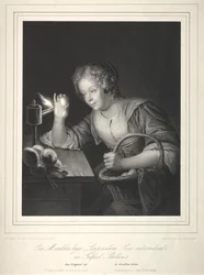 Girl Candling Eggs, 1840