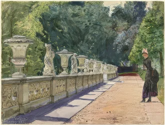 A Walk in the Park of Sanssouci. 1885