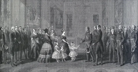 Queen Victoria Receives Louis-Philippe I, King of France at Windsor Castle, October 8, 1844 (engraving after Winterhalter)