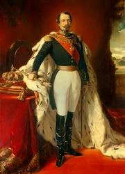 Portrait of Napoleon III in Front of a View of the Chateau de Saint Cloud