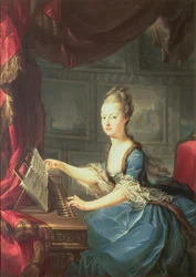 Archduchess Marie Antoinette Habsburg-Lothringen (1755-93) at the Spinnet, Fifteenth Child of Empress Maria Theresa of Austria (1717-80) and Emperor Francis I (1708-65) Wife of Louis XVI of France