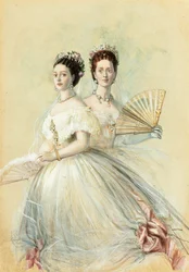 Portrait of Czarina Maria Feodorovna and her sister Alexandra, Princess of Wales