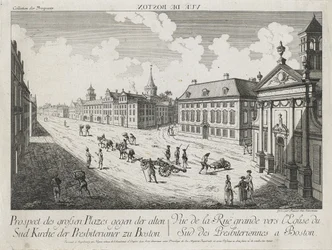 Optical View/View of the Large Squares toward the Old South Presbyterian Church in Boston, c. 1776