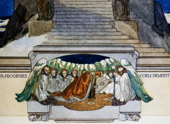 And new progeny descends from heaven, Purgatory, canto XXII, Divine Comedy of Dante Alighieri, illustration by Franz von Bayros