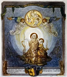 Faith is substance of things we hope for, And evidence of those that are not seen, And this appears to me its quiddity, canto XXIV, Heaven, Divine Comedy by Dante Alighieri, illustration by Franz von Bayros