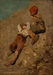 Two Peasant Boys on a Slope