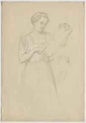 Girl Reading a Scroll