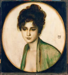 Franz von Stuck, Portrait of Frau Feez / Painting, 1900