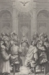 The Pentecost, with the Apostles and the Virgin Sitting in a Circle