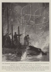 The Narrow Escape of a Submarine from Fire in Portsmouth Harbour