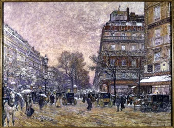 Cardinal Lemoine crossroads with snow, Paris