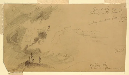 Cloudy Evening Sky Over a Hill Range