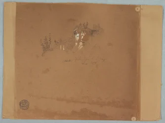 Niagara near the Whirlpool Showing Trees and a Rock, September 1858