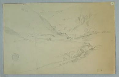 Andian Mountain Valley with Winding Stream, Colombia or Ecuador, 1857