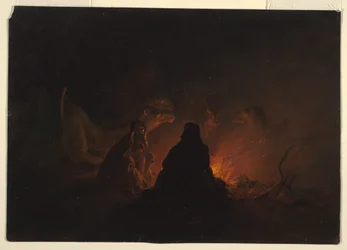 Bedouins in Camp at Night, February or March 1868