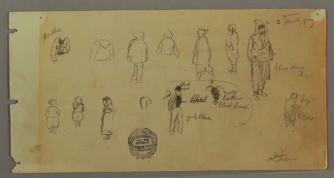 Costume and Figure Sketches, Possibly 1869