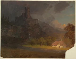 English Castle and Cottage, ca. 1844
