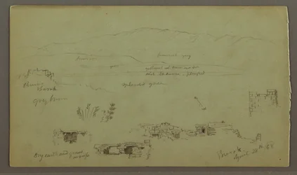 Hill Range Across Plain, Ruins, April 28, 1868