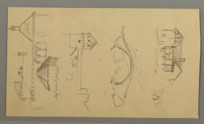 House, Bridge, Castle, Rooftops, August 1868