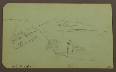 Landscape, Toluca; Verso: Mountain, Church, 1883