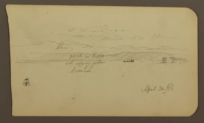 Mountain Landscape, Figure; Verso: Landscape, April 30, 1885