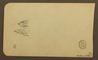 Mountain Landscape; Verso: Church with Dome, April 1885