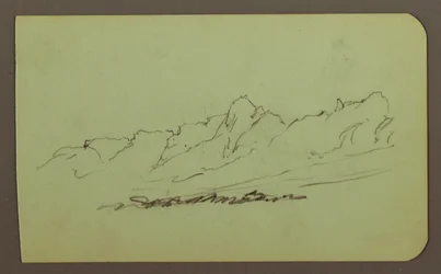 Mountain Landscape; Verso: Mountain Range, Figure, 1883