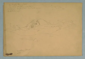 Mountain Peak, Possibly Chimborazo, Rising over Three Successive Mountain Ranges, Ecuador, 1857