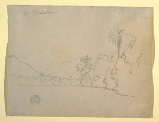 Mountainous Bank of a Bay, South America, 1853