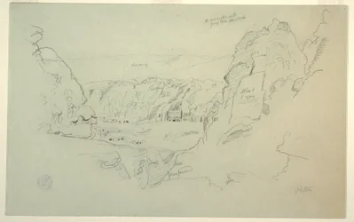 Petra, Jordan from the West, showing the Palace and the Corinthian Tombs, February 26, 1868
