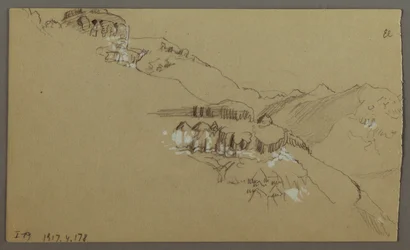 Right Part of a Sketch of El Yemen Valley, Arabia: Distant View, February 20, 1868
