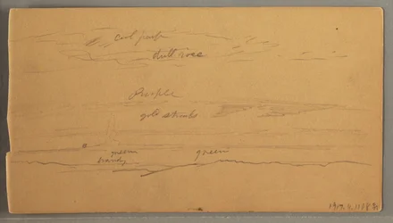Sharp mountain peaks, cloudy sky, June 1874
