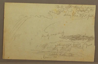 Sky Study, Mountain Ridges, Rainbow, 1860s