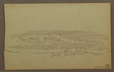 Sky Study, Mountain Ridges, Rainbow, 1860s