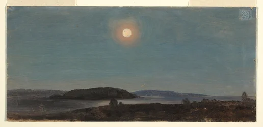 Sun or Moon Rising over Porcupine Islands, Bar Harbor, ca. 1860