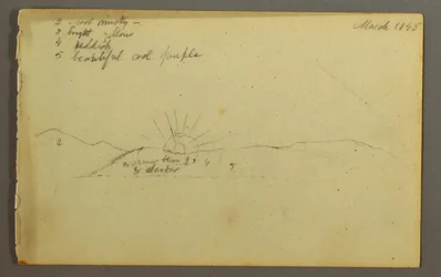Sun Setting Behind Low Hills, 1845