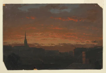 Sunset at Hudson, New York, ca. 1860