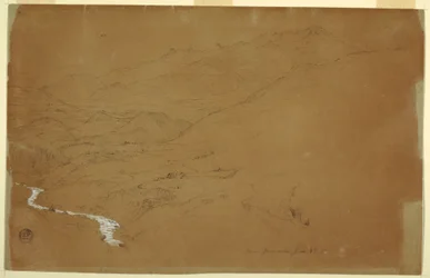 Valley With a Stream and Houses, near Guaranda, Ecuador, June 4, 1857