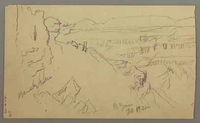 View across the Hills and Plain toward the Mountains, Valley of El Yemen, February 1868