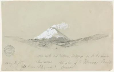 View of Cotapaxi from the Hacienda San Antonio, Ecuador, August 30, 1853