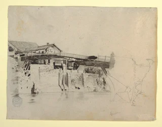 View of the Bridge and Houses at Honda, Colombia, 1853