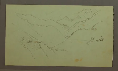 Village and Steep Mountain Valley (Alps), 1868-69