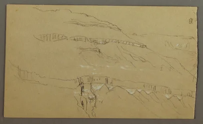 El Yemen Valley, Arabia: Rock Wall with the Upper Part Resembling a Row of Columns