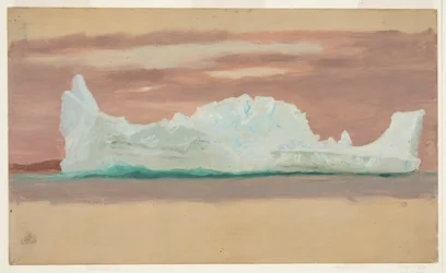 Floating Iceberg Under Cloudy Skies, Newfoundland