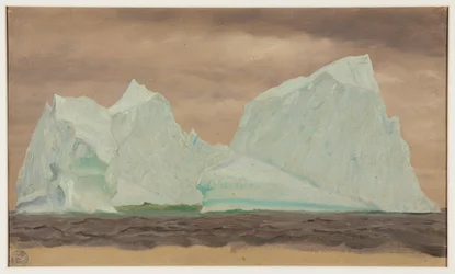 Icebergs Under Cloudy Skies