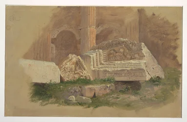 Interior of the Temple of Bacchus, Baalbek