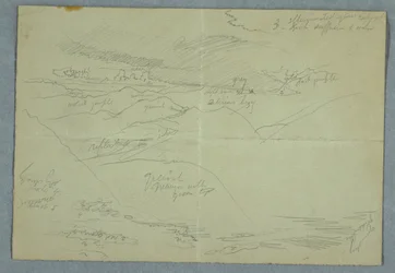 Sketch of Cloudy Sky over Mountains and a Sky with Clouds, Jamaica