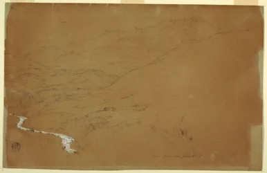Valley With a Stream and Houses, near Guaranda, Ecuador